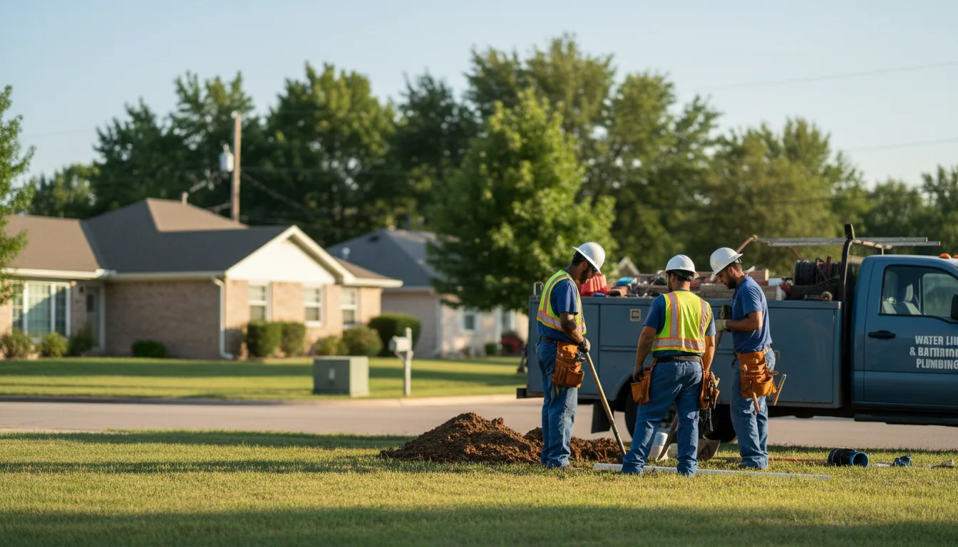Residential water line and bathroom plumbing service in Durant, OK